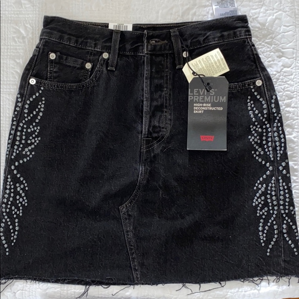 Levi’s High Rise Deconstructed Button Fly Skirt